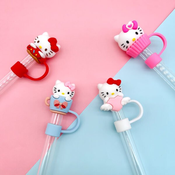 4 Pcs HelloKitty Straw Toppers Set