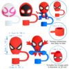 5 Pcs Spiderman Straw Toppers Set
