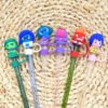 6 Pcs movie Inside Out Straw Toppers Set